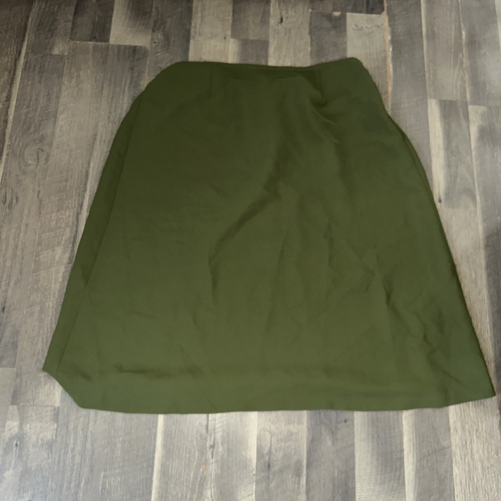 Jessica London Skirt Womens Plus 26W Olive Green Elastic Waistband